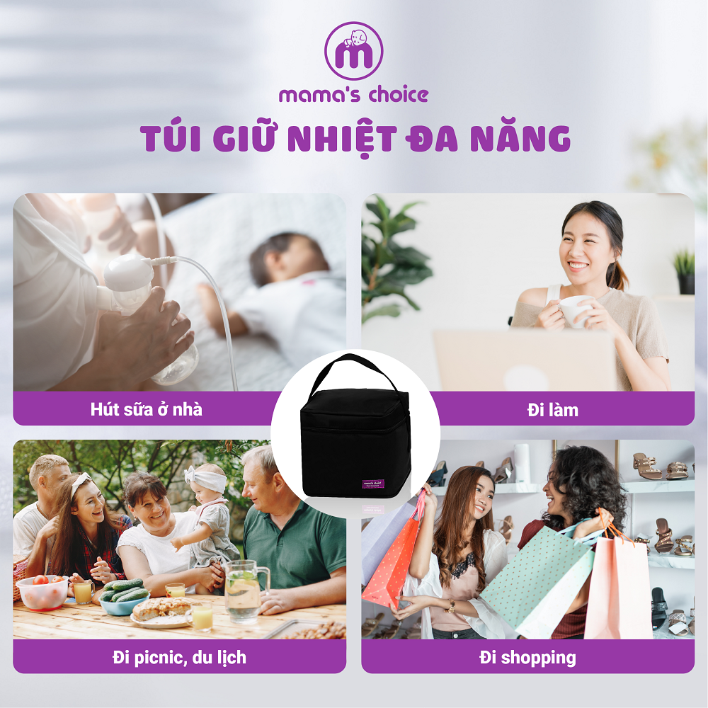 Túi Đá Khô Trữ Sữa Mama’s Choice, Bảo Quản Lạnh Sữa Mẹ Đến 14 Giờ, Giữ Nhiệt Bình Sữa, Đựng và Giữ Ấm Đồ Ăn Cho Mẹ &amp; Bé