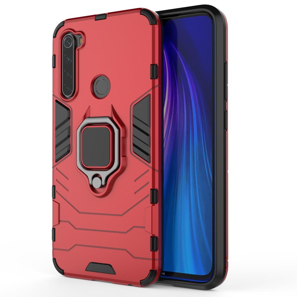 Ốp lưng cho Xiaomi Redmi Note 8 iron man chống sốc kèm nhẫn xoay chống xem video bảo vệ camera
