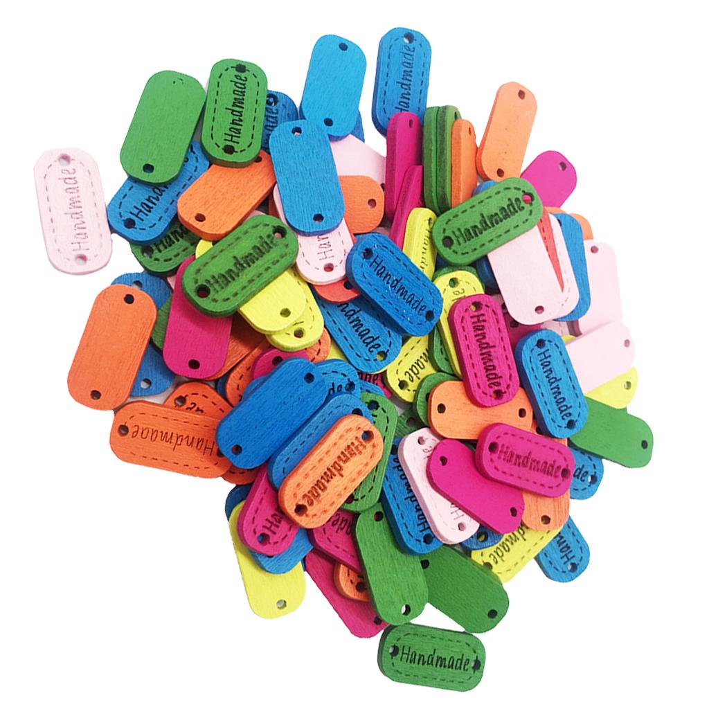 100 Cái Nhiều Màu Với Dáng Hình Nút Gỗ Cho Quần Áo Embellishmnet