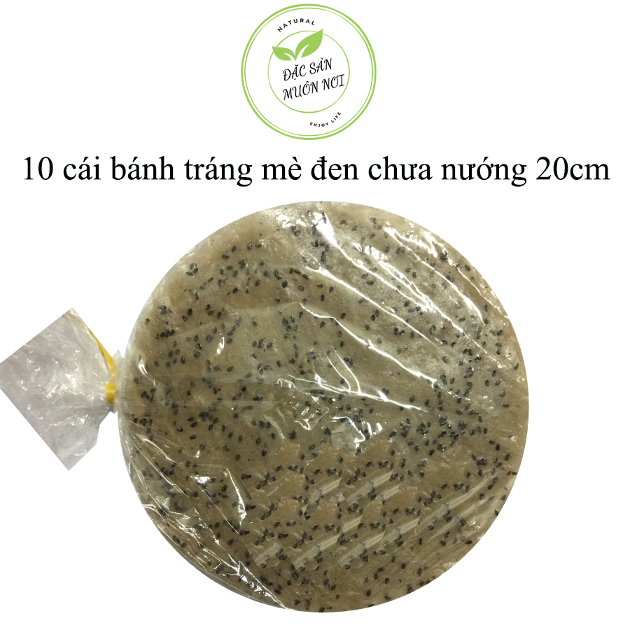 Bánh tráng mè đen nước cốt dừa chưa nướng dài 20cm