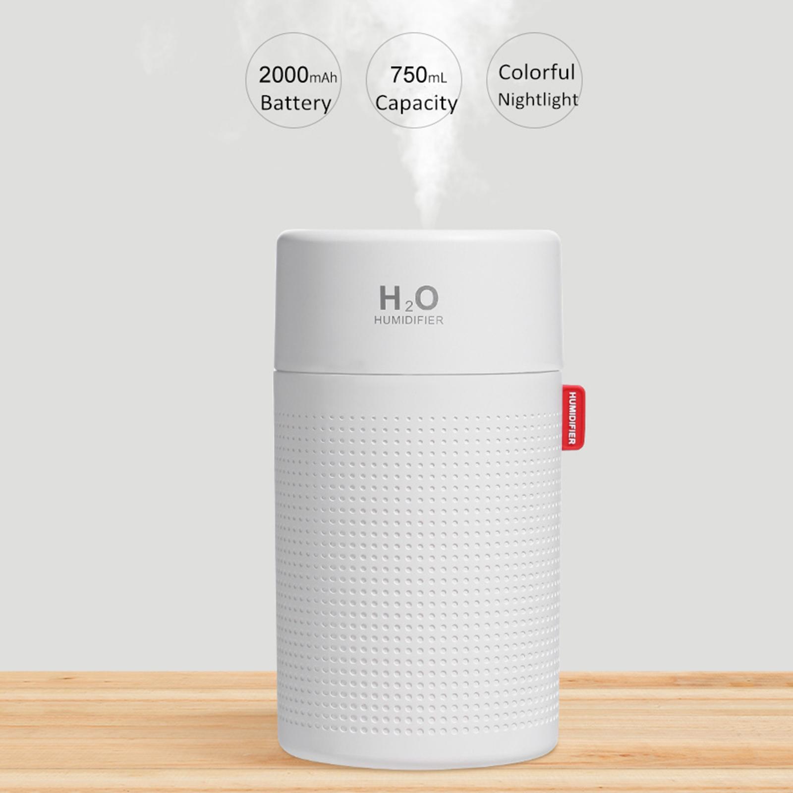 Portable Humidifier Car Home USB LED Lamp Diffuser Cool Mist Purifier White
