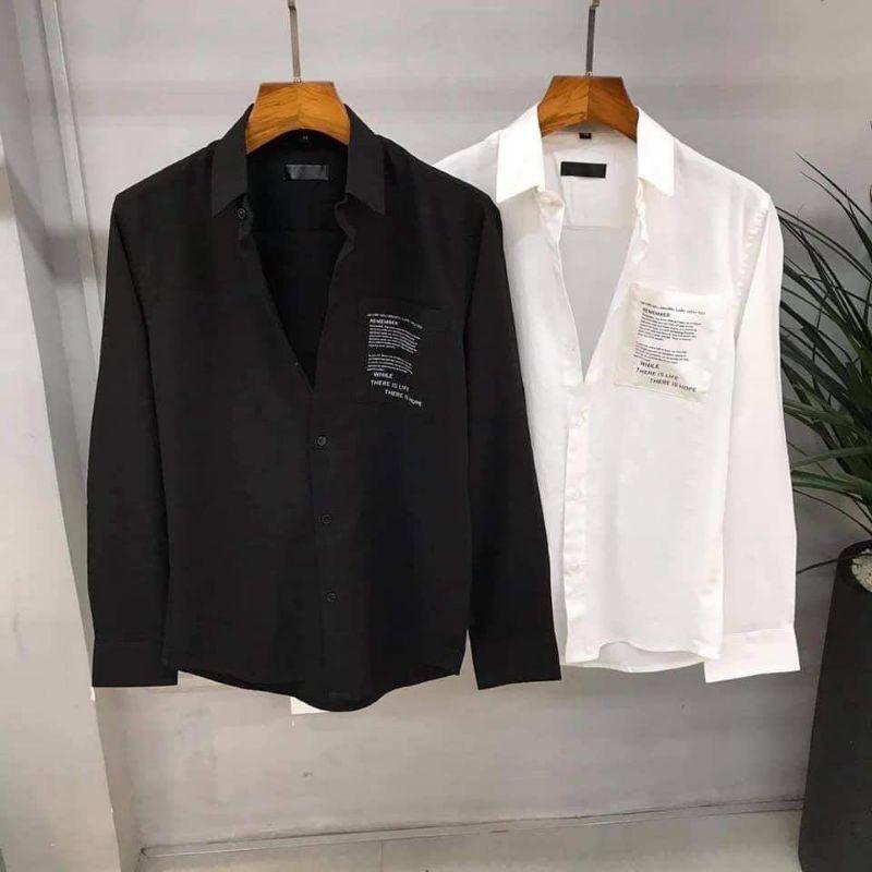 Áo sơ mi nam nữ chữ túi trái màu TM