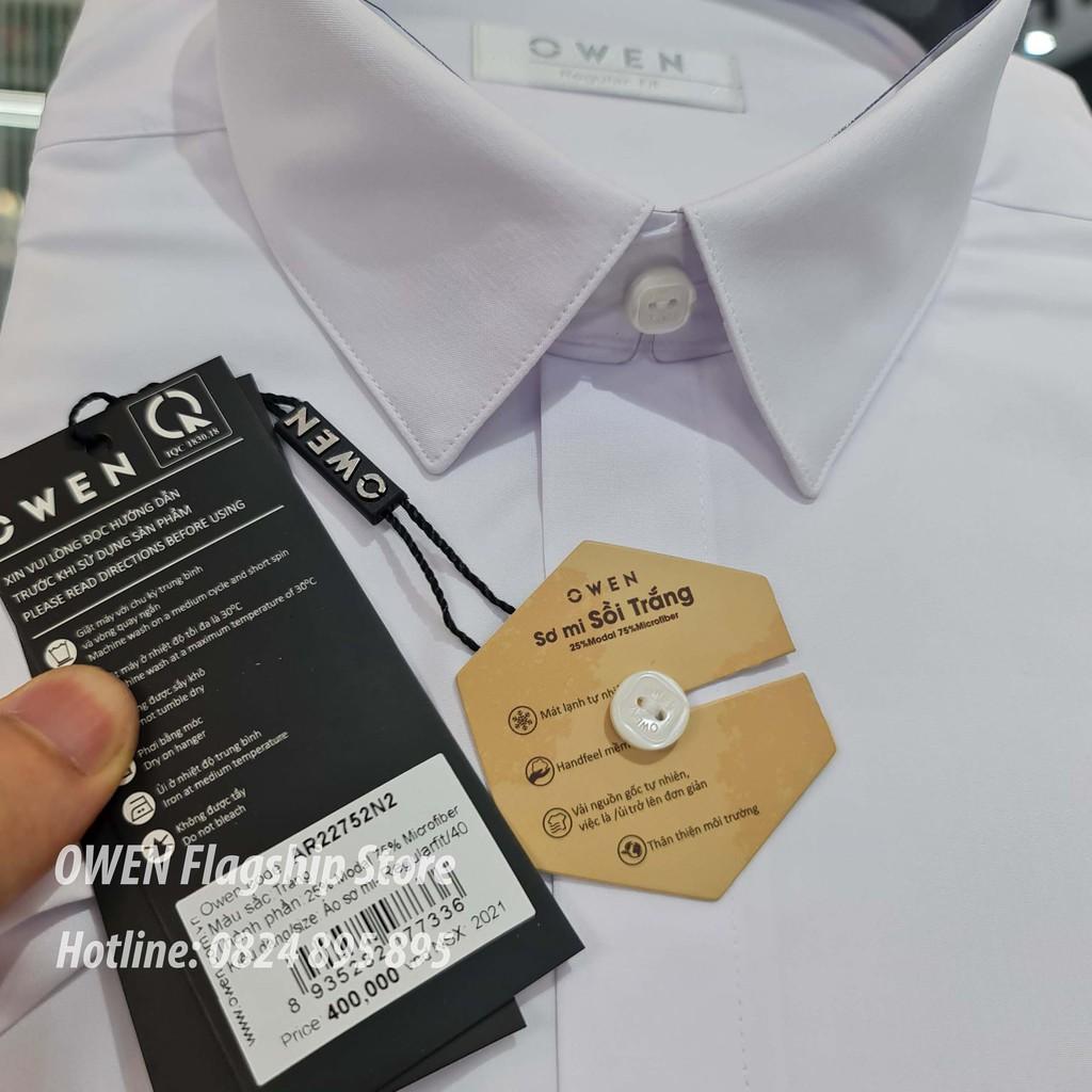 OWEN - Sơ mi trắng cộc tay dáng Regularfit VẠT TÔM Mã AR22325N2, AR90779N1