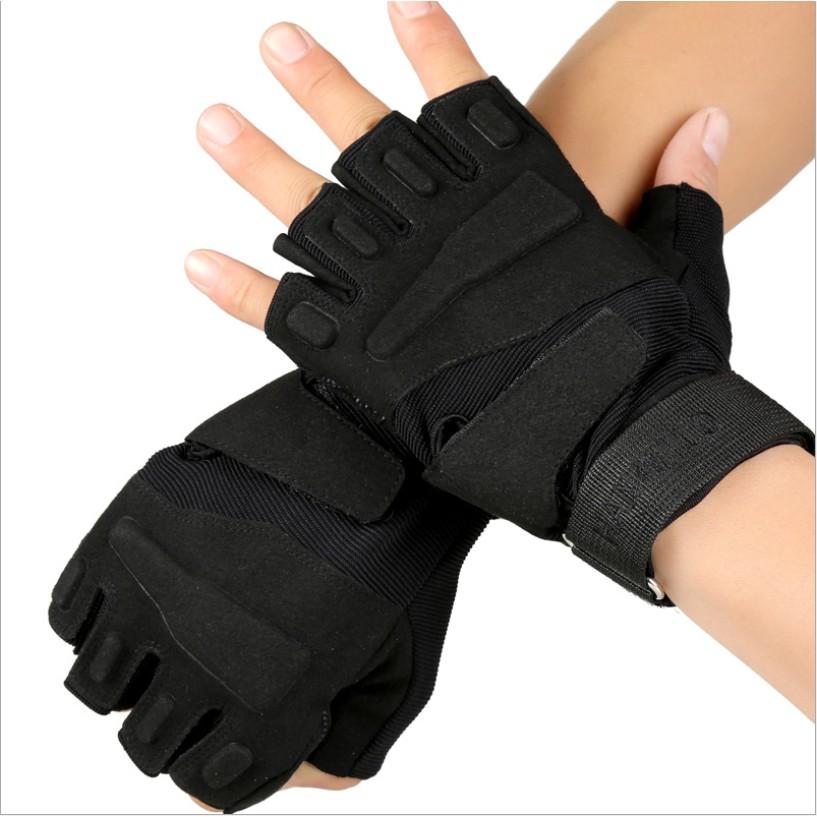 Găng Tay Xe Máy, Đi Phượt Cụt Ngón Blackhawk Cao Cấp