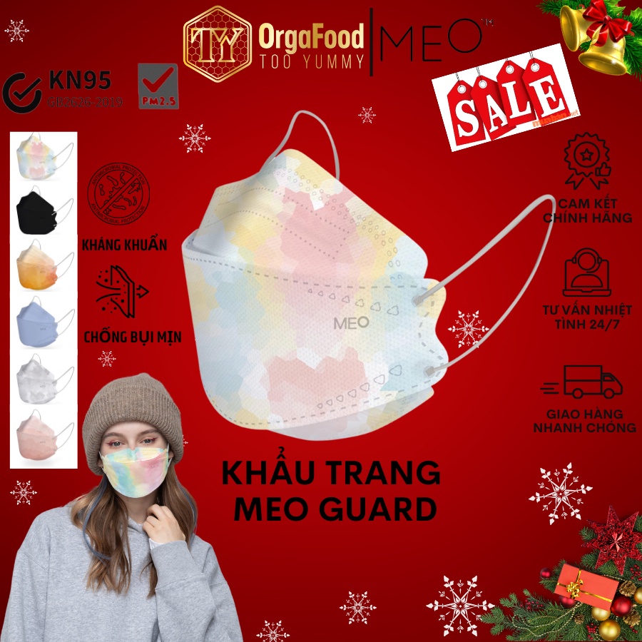 [ THÙNG LỚN ] Khẩu trang 4D MEO GUARD, kháng khuẩn và thời trang, 12 gói, mỗi gói 10 chiếc