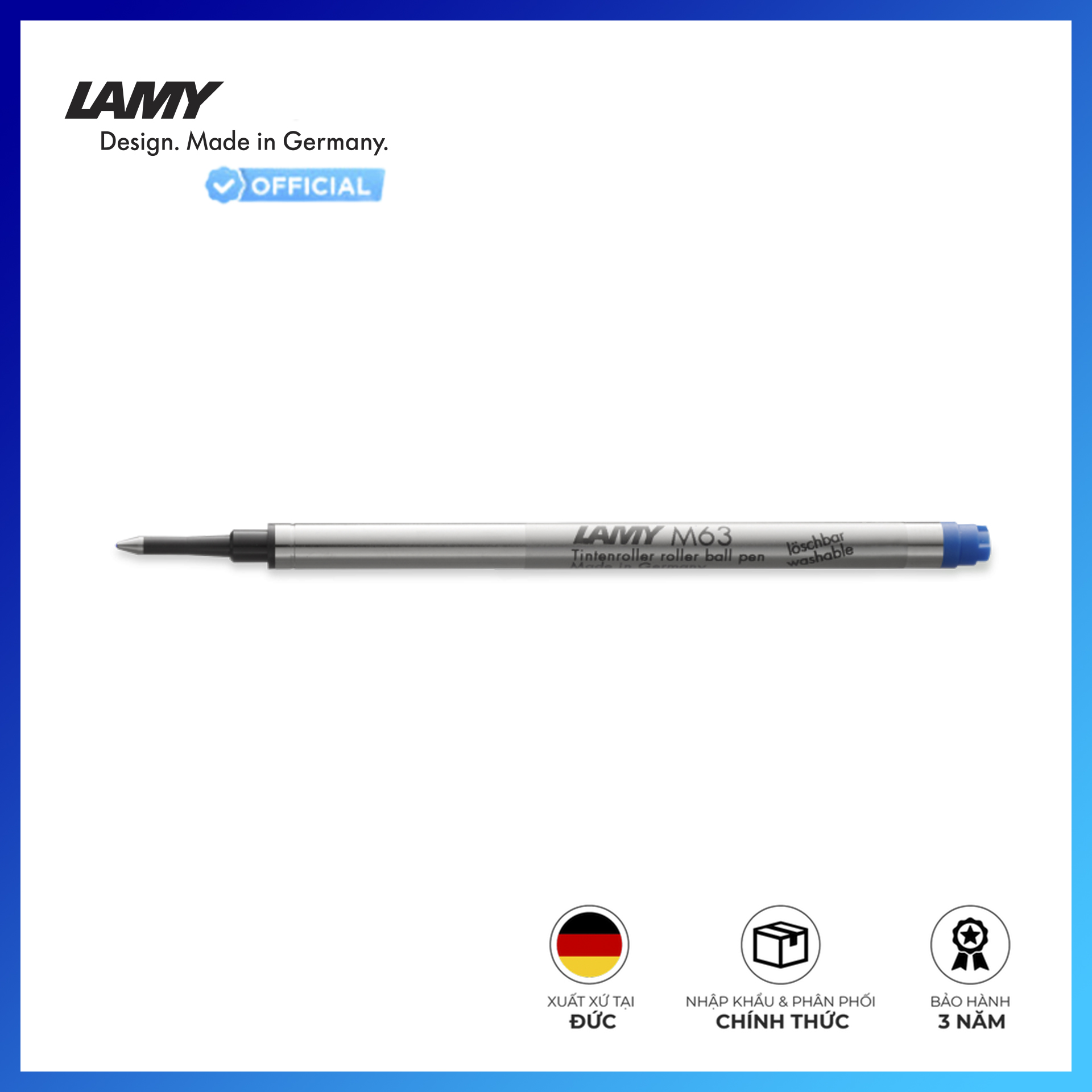 Ruột Bút Bi Cao Cấp Lamy M63 - Ruột Bút Cho Dòng Bút Bi Lamy - Màu Xanh Dương