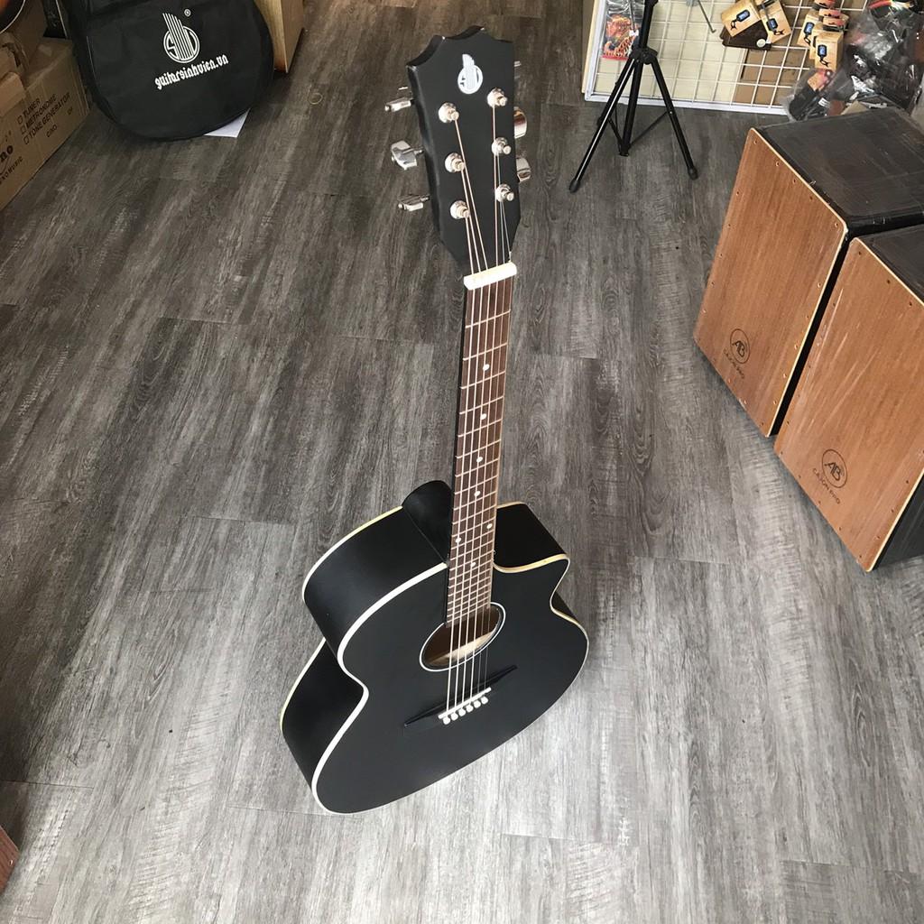 Đàn guitar acoustic màu đen có ty tập chơi SVA1  tặng 7 phụ kiện