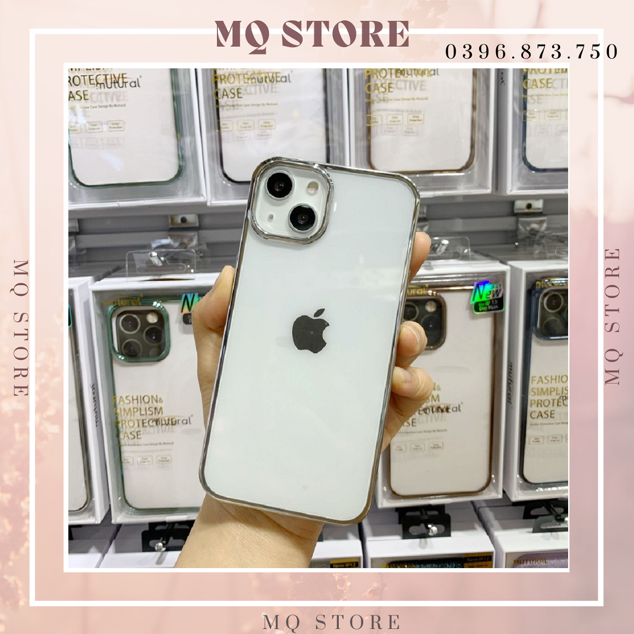 Ốp lưng cứng viền màu Mutural chống ố màu dành cho iPhone 13