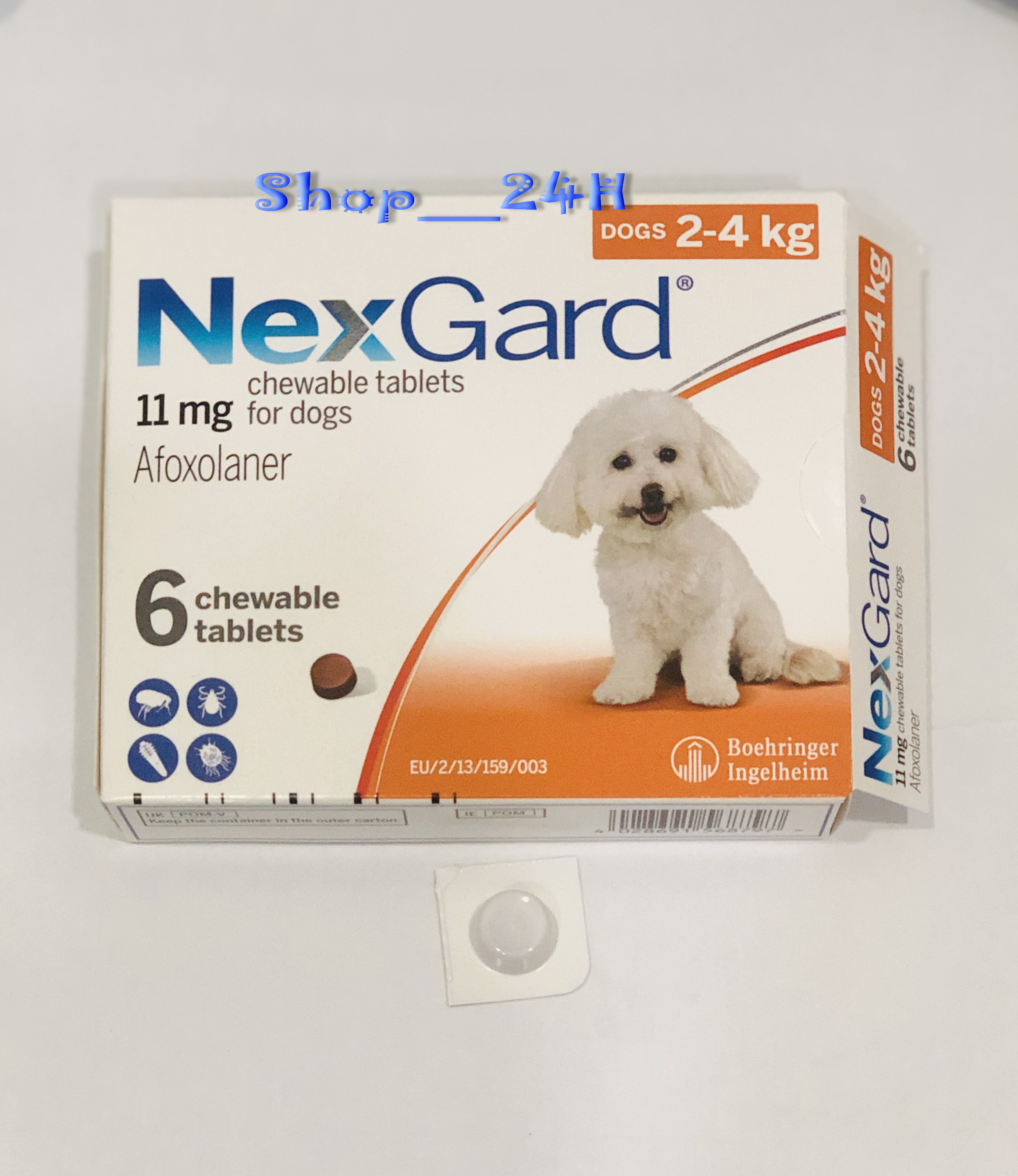 Viên nhai Nexgard trị ve rận, bọ chét cho chó (1 viên) - 2-4 kgs