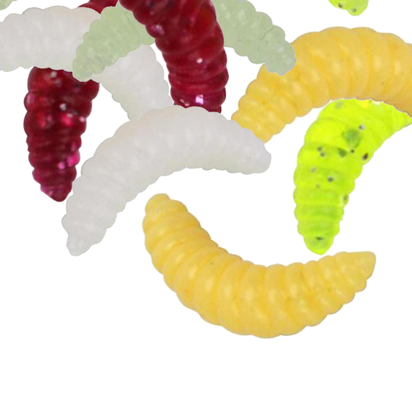 Fishing Lure Soft Plastic Worm Larva Grub Baits Freshwater Tackle