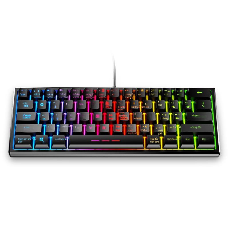 Giá thấp nhất FV-61 cảm giác cơ bàn phím 61 ký tự phím RGB phát sáng máy tính có dây máy tính để bàn máy tính xách tay chơi game