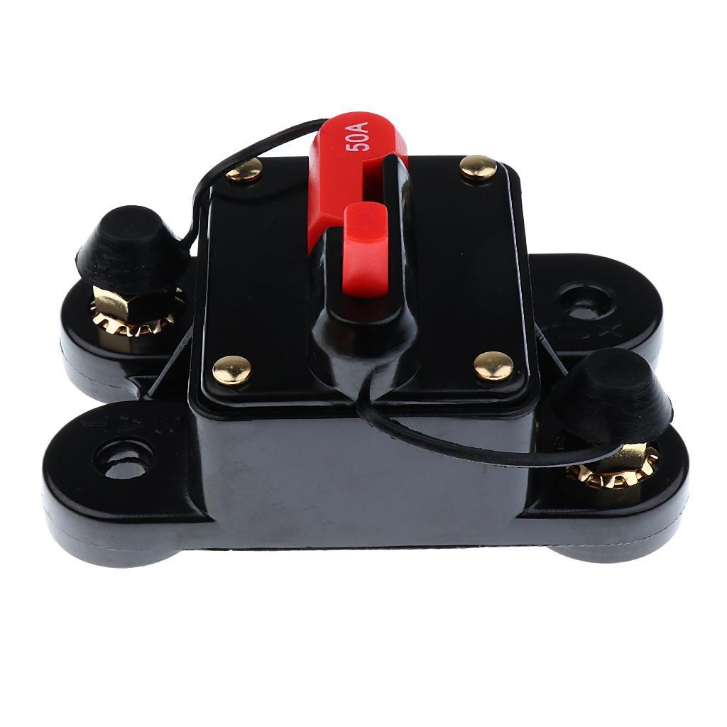 12V 24V Car Auto Boat Audio Fuse Holder 50Amp Manual Reset Circuit Breaker