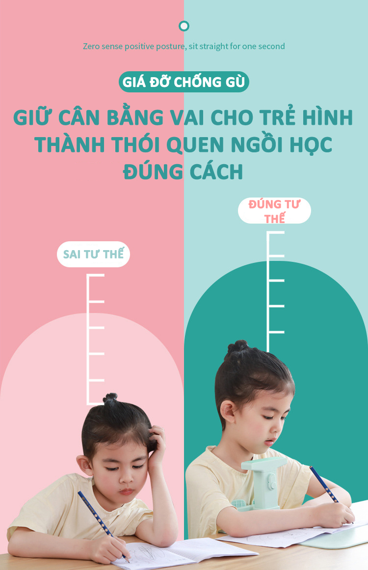 Giá đỡ hỗ trợ học tập cho bé chống gù lưng chống cận thị điều chỉnh tư thế ngồi giúp bảo vệ cột sống cho bé CG00004