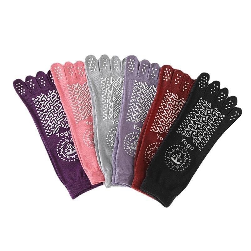 Phụ nữ mùa xuân Yoga Silicone vớ năm ngón chân không trượt Ladies Thể thao Grip Pilates Vớ màu: Rust Red Kích thước: EU 34-39