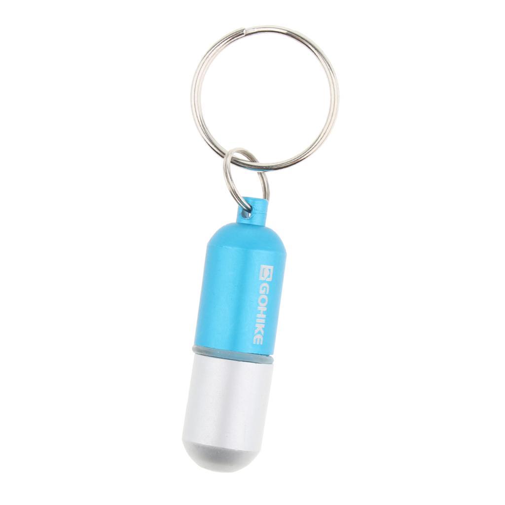 4pcs Waterproof Aluminum Pill Storage Box Keychain Capsule Tablet Bottle