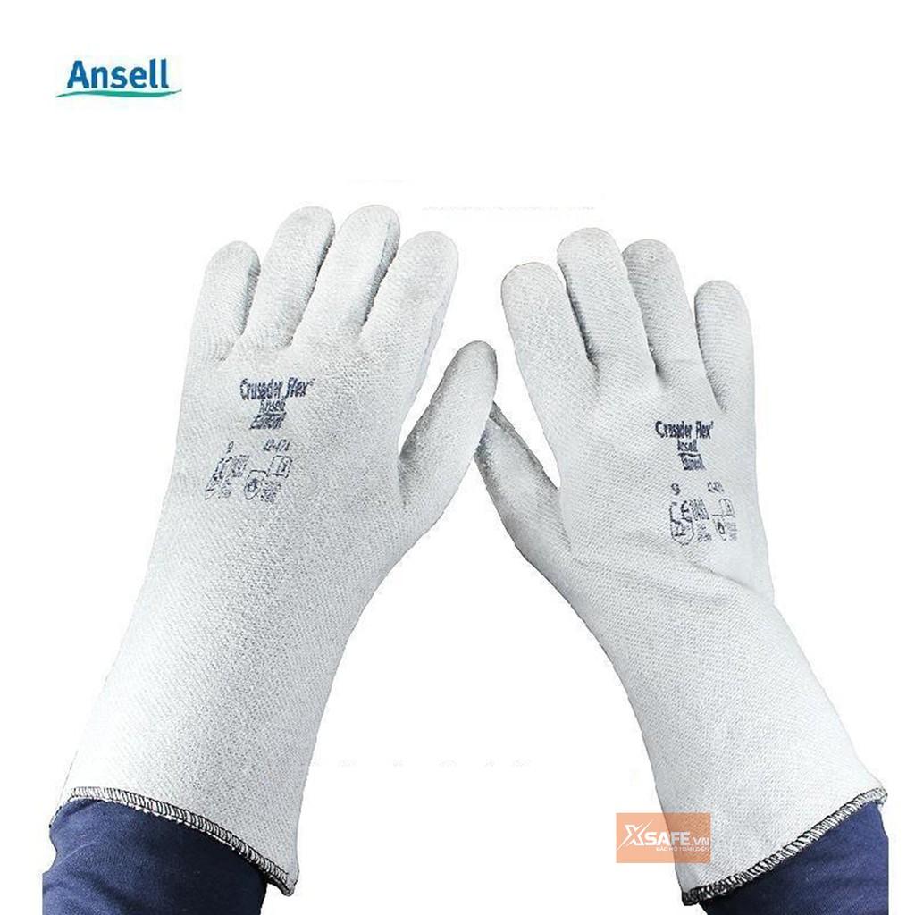 Găng tay chịu nhiệt Ansell Crusader Flex 42-474 chống cháy chịu nhiệt trên 200 độ, dùng trong cơ khí, luyện kim, nhà bếp