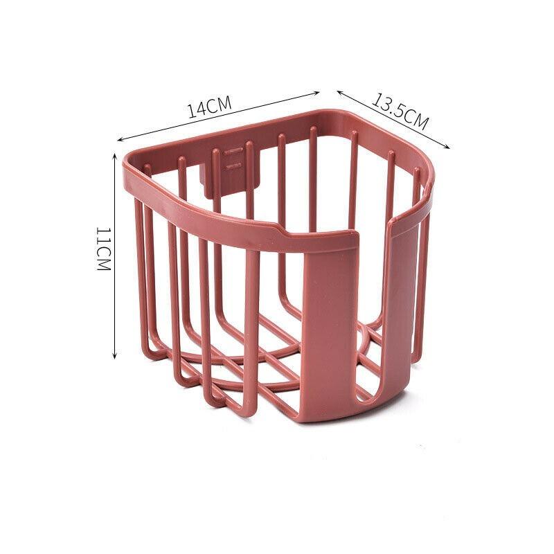 Giá Treo Cuộn Giấy Vệ Sinh Gắn Tường Tiện Lợi Kệ Để Đồ Phòng Tắm Dạng Rổ Trụ Dán Tường Không Cần Khoan Vít
