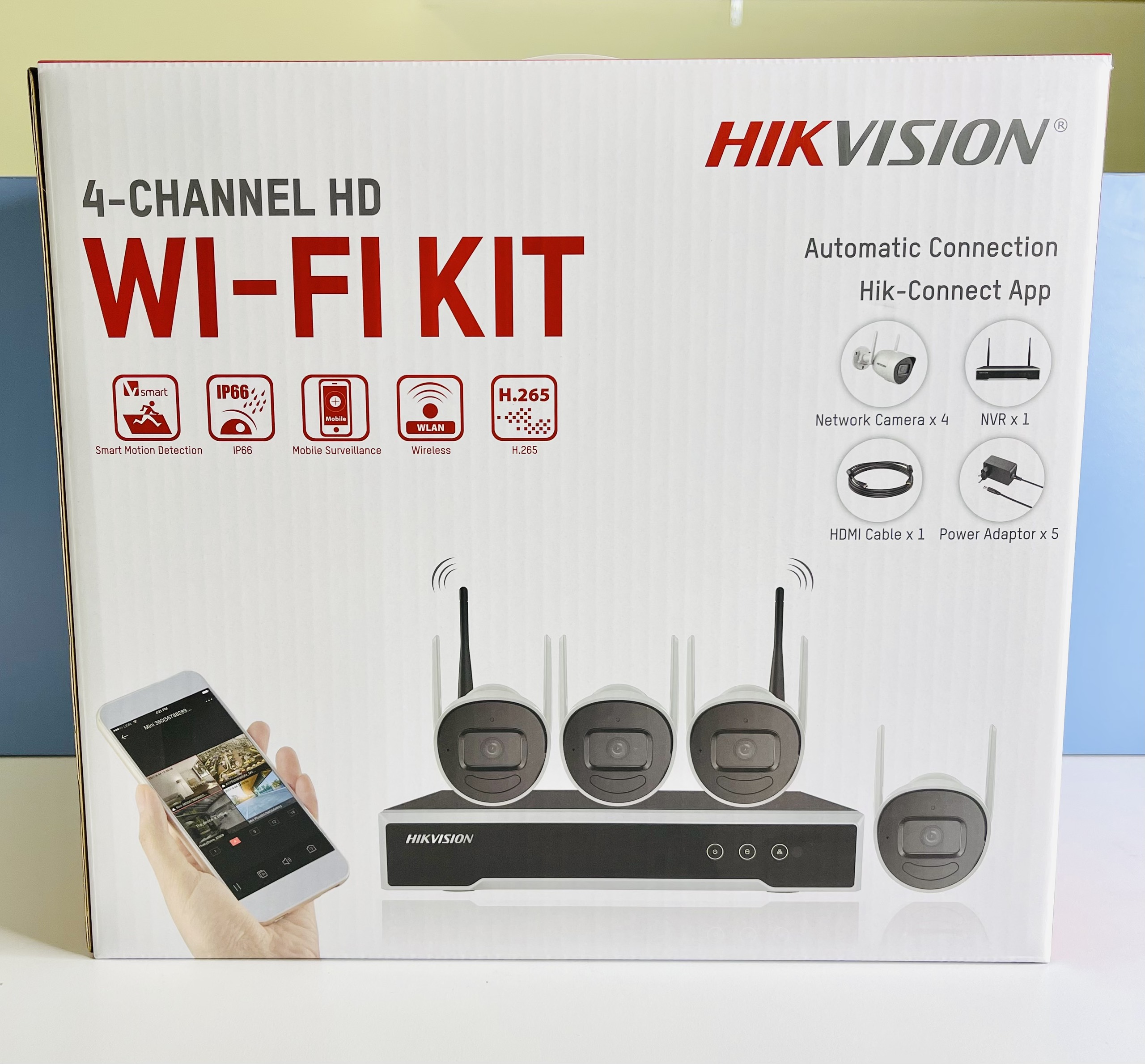 Bộ kít CAMERA IP HIKVISION NK42W0H (BAO GỒM 1 ĐẦU GHI,4CAMERA,4 NGUỒN 12V,1 Ổ CỨNG 500G) HÀNG CHÍNH HÃNG.