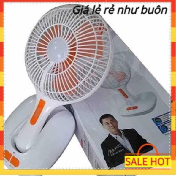 Quạt tích điện mini ông tây, quạt sạc điện mini để bàn kèm đèn gấp gọn siêu tiện dụng F0166