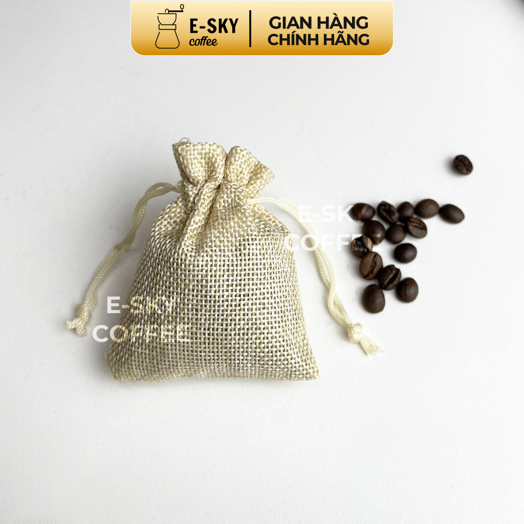 Túi Thơm Cà Phê E-Sky Coffee Khử Mùi Ô Tô, Tủ Lạnh, Tủ Quần Áo, Văn Phòng Vải Bố Lanh 20gr