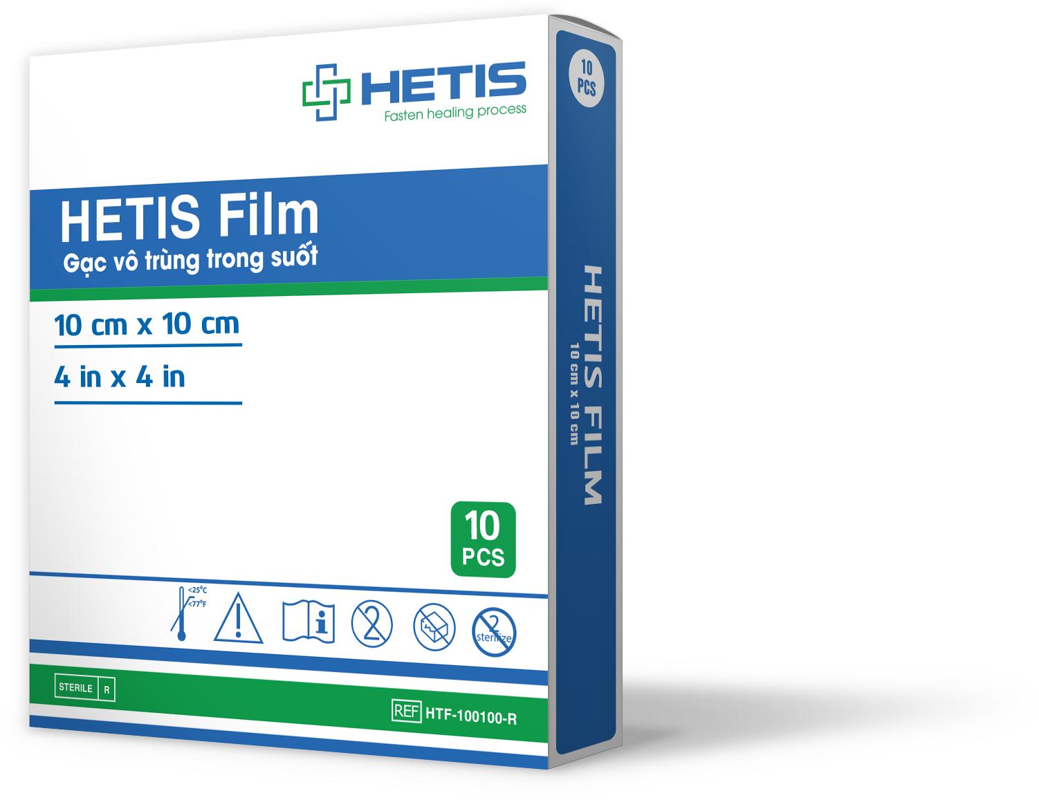 Gạc vô trùng trong suốt HETIS Film HTF 050050-R - Bảo vệ vết thương, chống thấm nước, chống nhiễm trùng