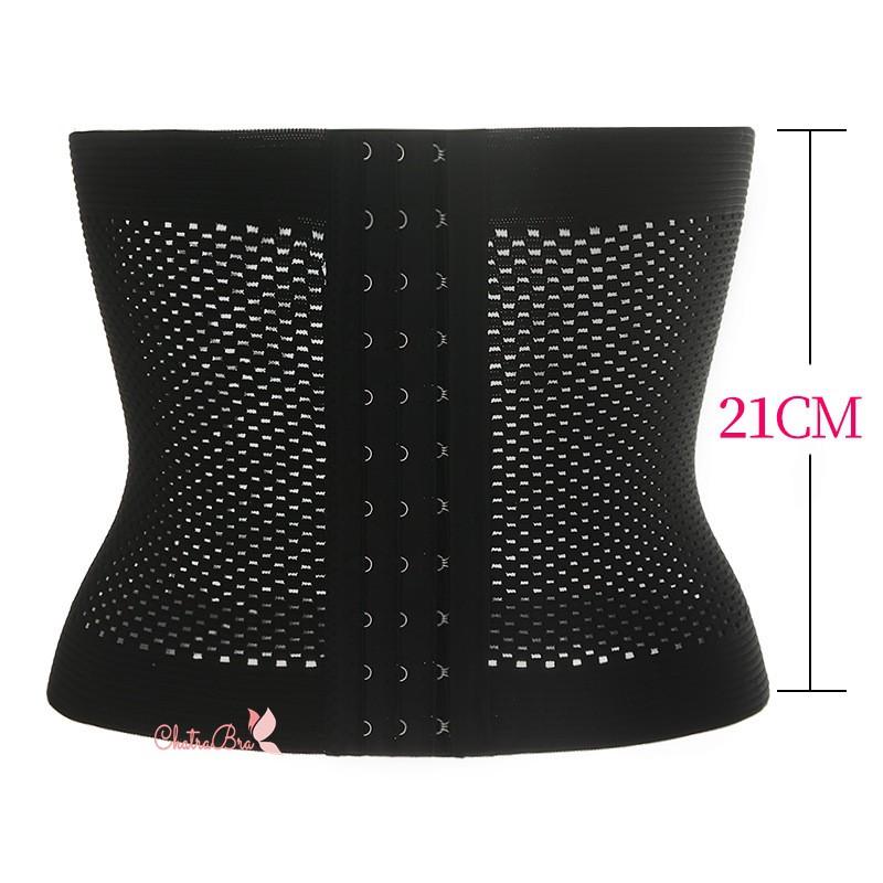 Đai nịt ôm bụng giảm eo 3 móc lưới co giãn thông thoáng
