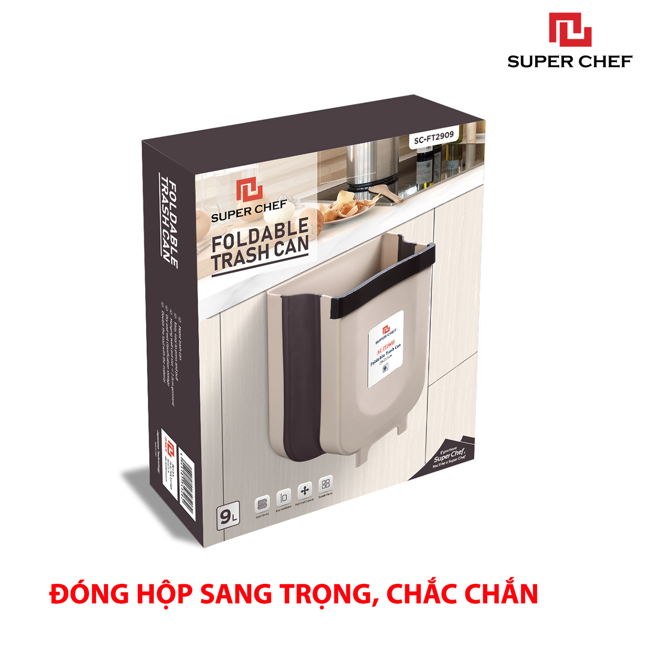 Thùng rác gấp gọn treo tủ bếp SC-FT2909