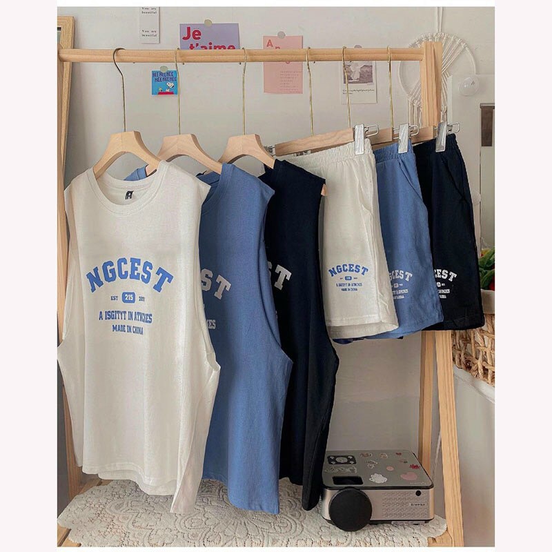 Bộ tanktop nữ thể thao, Set Tank top Unisex bóng rổ nữ chất cotton, sét áo ba lỗ Ulzzang Nam nữ chơi thể thao hot hit, đồ bộ sát nách nữ, đồ bộ 3 lỗ nữ, đồ bộ mặc nhà nữ