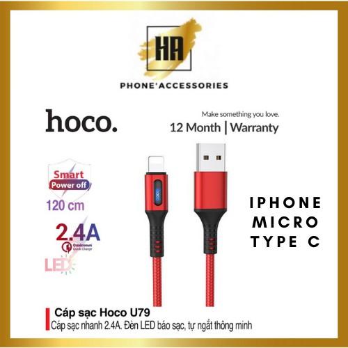 Cáp Sạc Nhanh Hoco U79 Tự ngắt cho điện thoại tự ngắt khi pin đầy chống phồng pin huonganh