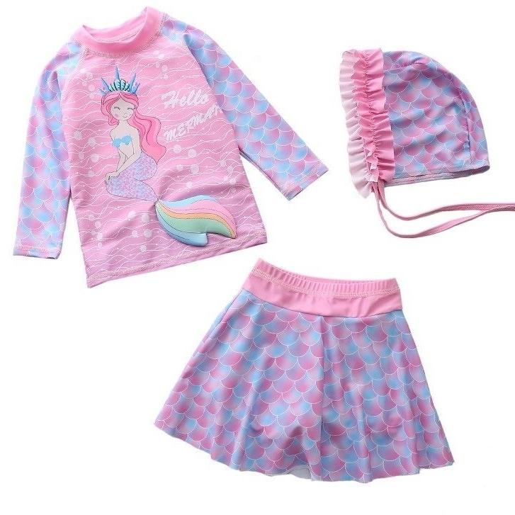 Đồ bơi bé gái rời tiên cá màu hồng