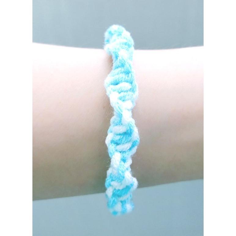 Vòng tay vòng chân may mắn - màu loan - Wendy - Friendship bracelet-xoắn-Vòng tay tình bạn-Vòng tay bạn bè handmade DIY