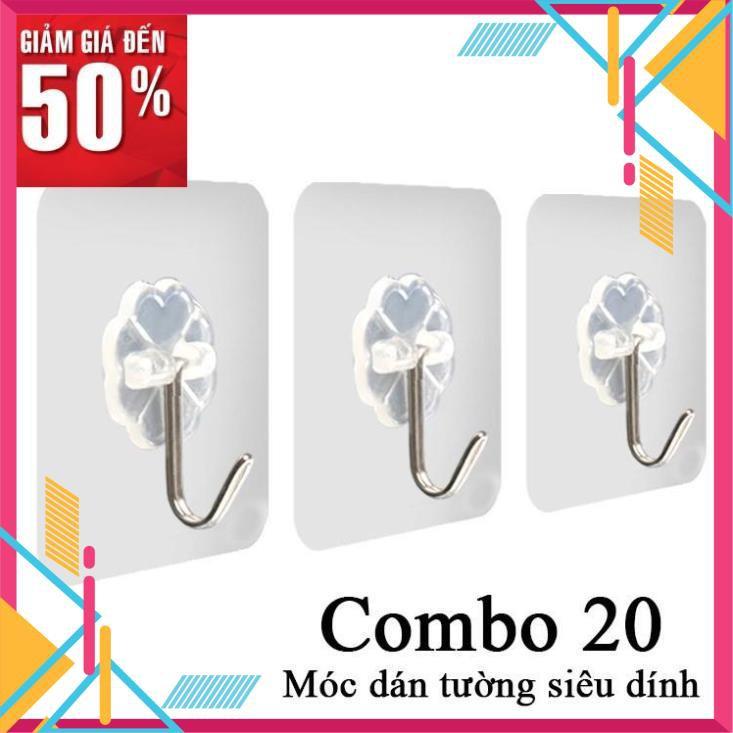 Móc dán tường siêu dính siêu chắc treo đồ chịu lực 10kg mini trong suốt