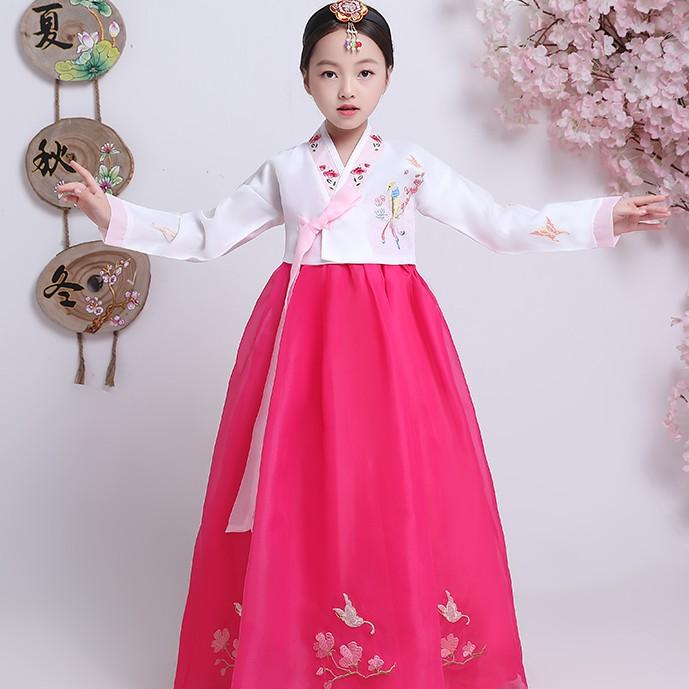 Ảnh thật-S11. Hanbok thêu hoa cho bé gái