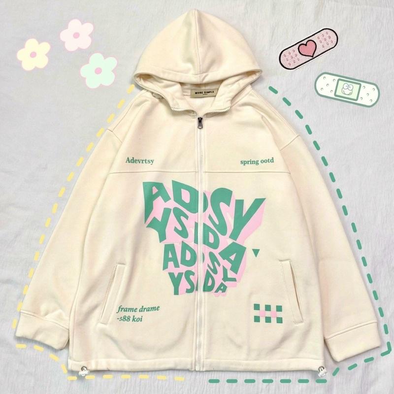 Áo Khoác Hoodie Zip Nỉ Bông ZAZY màu KEM/ĐEN Nam nữ unisex/Áo hoodie dây kéo có mũ form rộng Jaystoree