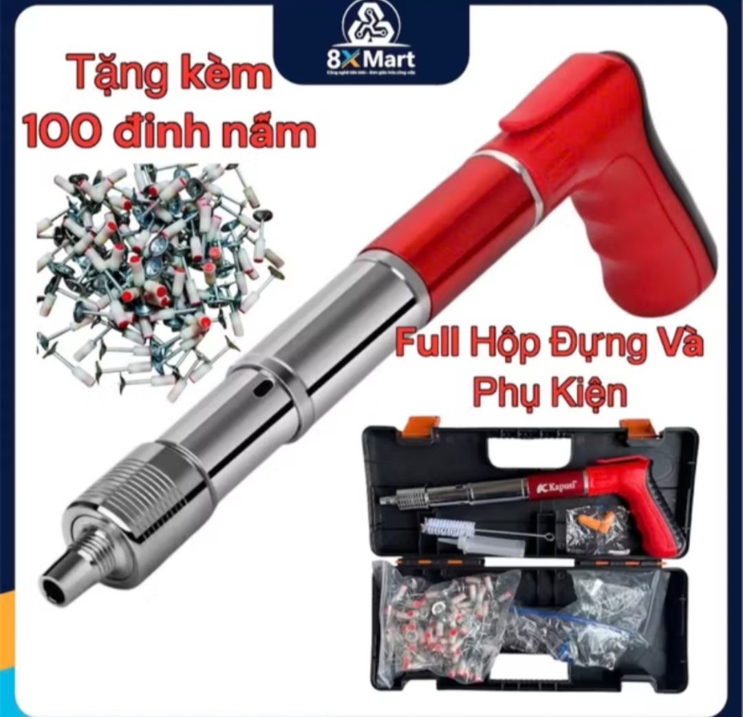 CÂY SÚNG BẮN ĐINH BÊ TÔNG SẮT THÉP BẰNG ĐINH HẠT NỔ SIÊU MẠNH MẪU MỚI F4 TẶNG KÈM THEO ĐINH PHỤ KIỆN