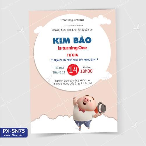 Thiệp thôi nôi – sinh nhật theo yêu cầu Pluxi