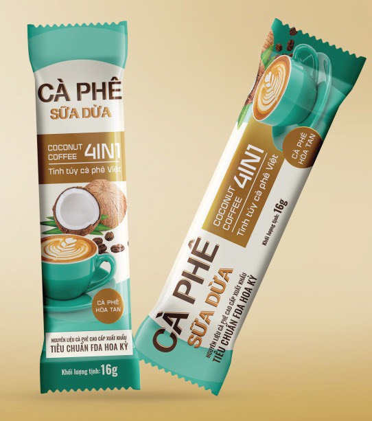 Cà Phê Sữa Dừa 4in1 EVEREST COFFEES .Tiêu Chuẩn FDA Hoa Kỳ. Hàng Việt Nam Chất Lượng Xuất Khẩu Mỹ