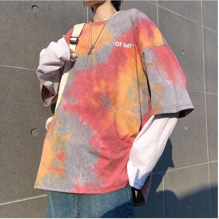 Áo Thun Tee Loang Màu Unisex - Form Rộng Tay Lỡ - Phong Cách Hàn Quốc - Chất Cotton Thoáng Mát Cho Cả Nam Và Nữ