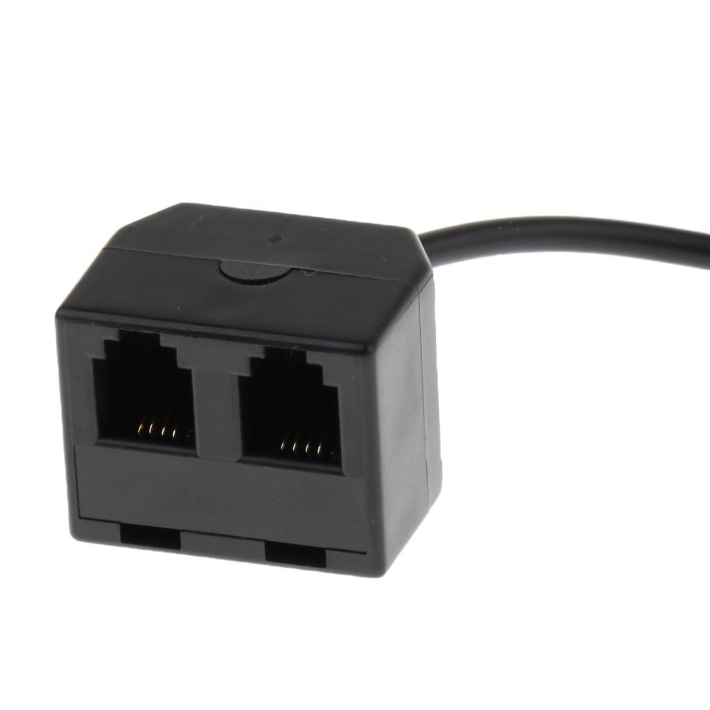 2 Female to 1 Male 4P4C Converter Adapter Cable 25cm/0.8ft