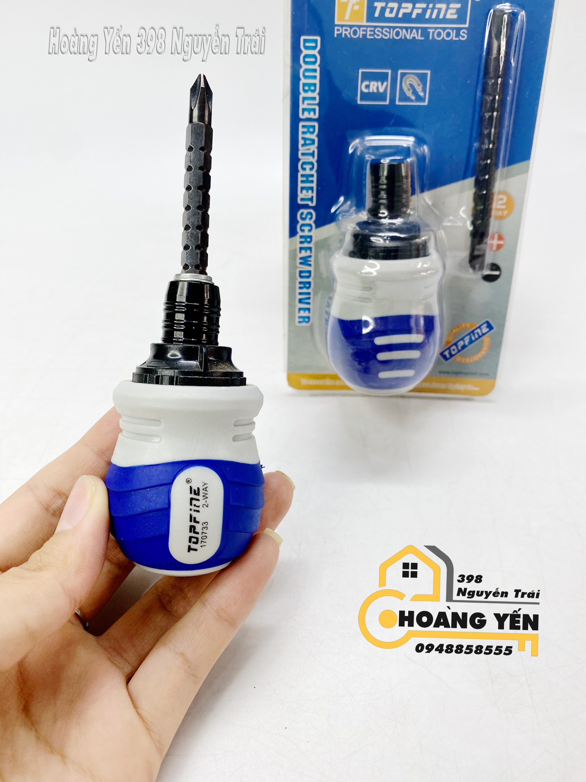 Tô vít đổi đầu trợ lực TỰ ĐỘNG TOPFINE 85mm TF170733 Tô vít 2 đầu có từ tính Tô vít có nam châm Tô vít lùn có nam châm Tô vít lùn đổi đầu có nam châm trợ lực tự động