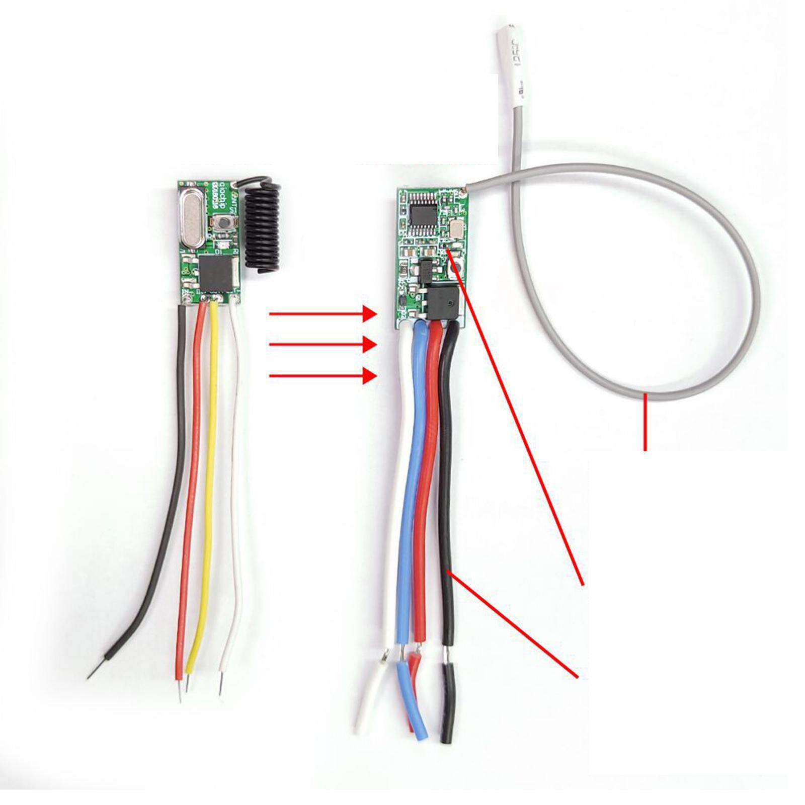 2 Set RF 433MHz 12V Mini Wireless Remote Control Switch  Receiver