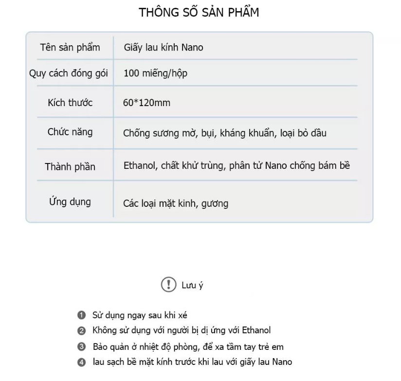 Hình ảnh Khăn Lau Kính Nano Hộp 100 Miếng Giấy Lau Kính Chống Bám Hơi Nước, Lau Sạch Vân Tay Bụi Bẩn