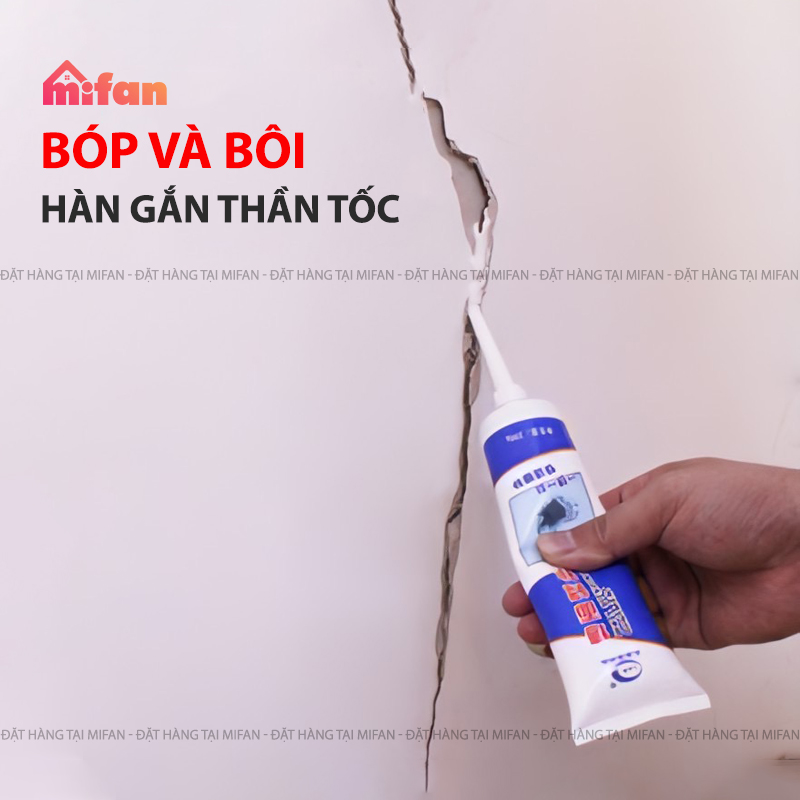 Keo Vá Tường Chống Thấm LKB 250gr - Trám Trét Vết Nứt Khe Hở Tường - Chống Mốc Ẩm Làm Sạch Tường - Mifan Hàng Chính Hãng