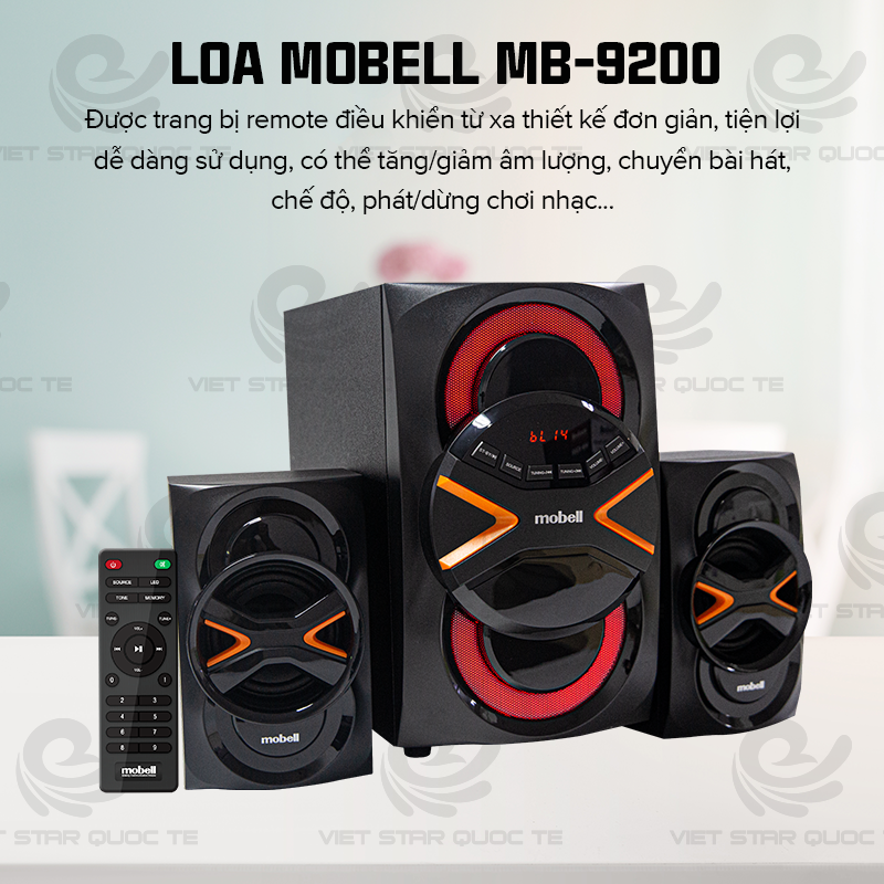 Loa Bluetooth Vi Tính Mobell MB-9200, Có Remote, Âm Thanh Cực Chất - Hàng Chính Hãng