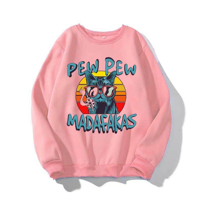 Áo sweater nam nữ in hình PEW PEW dễ thương, chất nỉ dày dặn, hợp làm áo cặp - DS124