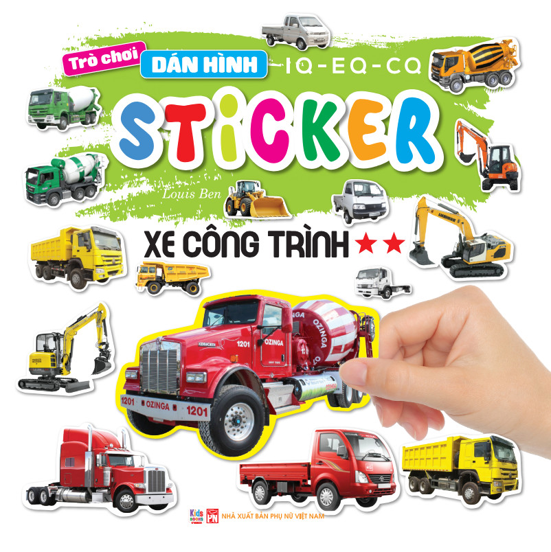 Sách - Trò Chơi Bóc Dán Hình Sticker IQ EQ CQ - Xe Công Trình - Tập 2 (VT)