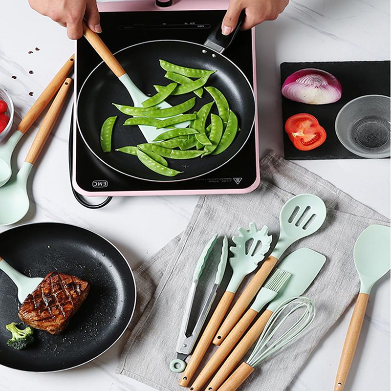 Ốp Bộ Nồi Nồi Chảo Không Dính Máy Đánh Trứng Cuốc Xẻng Muỗng Canh Nhà Bếp