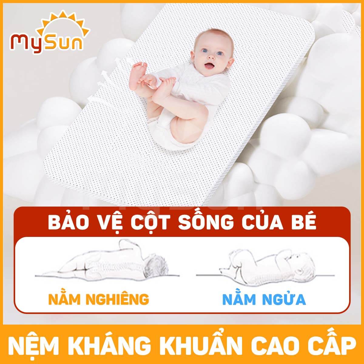 Nôi cũi cho em bé sơ sinh ghép chung giường ngủ gấp gọn Luxury MySun
