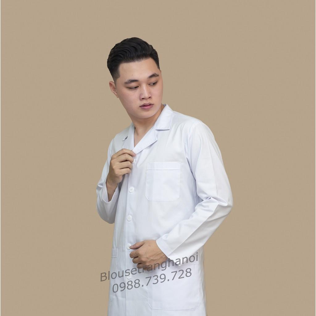 Áo Điều Dưỡng Nam - Áo Bác Sĩ Nam - Áo Bác Sĩ Blouse Nam - áo thẩm mỹ nam (hàng đẹp) - Blouse trắng Hà Nội