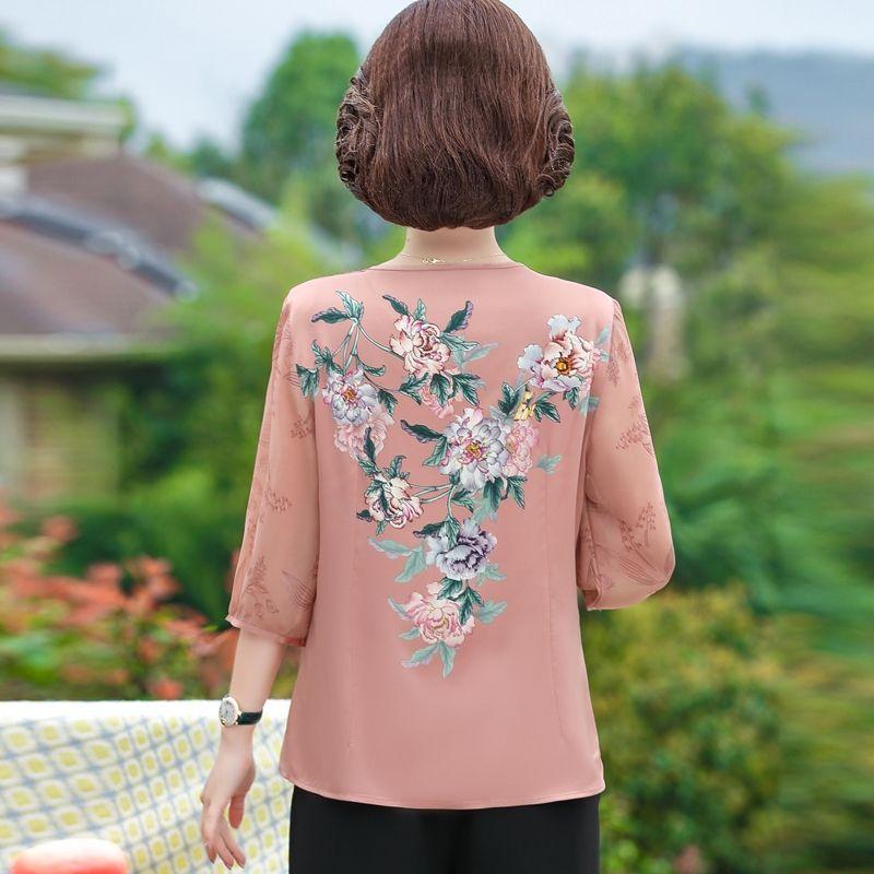 HÀNG SẴN KHO ÁO KIỂU TRUNG NIÊN NỮ_ ÁO SƠ MI NỮ CỔ TIM KIỂU DÁNG SANG TRỌNG CHO BÀ CHO MẸ _ THỜI TRANG TRUNG NIÊN ATN01